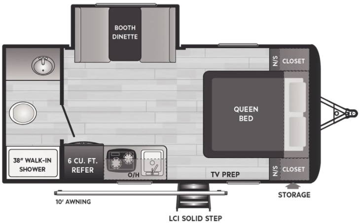 2022 KEYSTONE HIDEOUT 179RB, , floor-plans-day image number 0